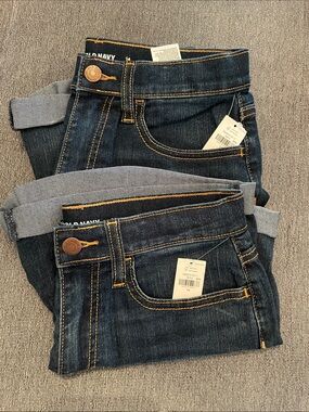 Bundle of 2 Girls adjustable High-Waisted Cut-Off / Roll Cuffed Jean Shorts